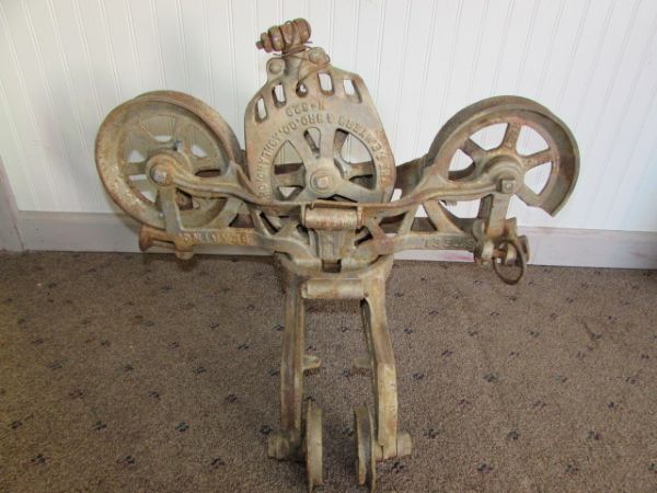 RARE, LARGE SIZE, ANTIQUE HAY TROLLEY