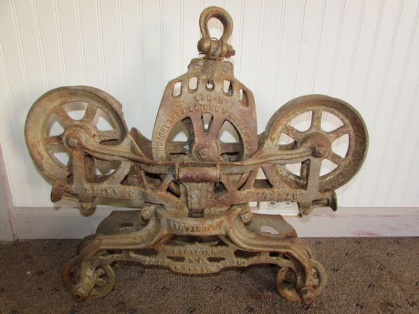 RARE, LARGE SIZE, ANTIQUE HAY TROLLEY