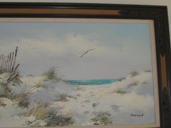 GORGEOUS BEAUTIFULLY FRAMED, SEASCAPE ORIGINAL OIL PAINTING ARTIST SIGNED(MORGAN) 