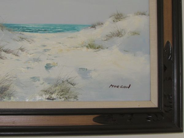 GORGEOUS BEAUTIFULLY FRAMED, SEASCAPE ORIGINAL OIL PAINTING ARTIST SIGNED(MORGAN) 