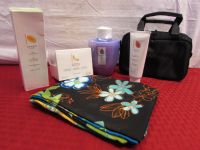 A TOUCH OF THE TROPICS - NEW SKIN CARE, FLORAL SARONG & MAKE UP POUCH 