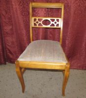 LOVELY  VINTAGE CARVED WOOD  CHAIR WITH CUSHIONED SEAT