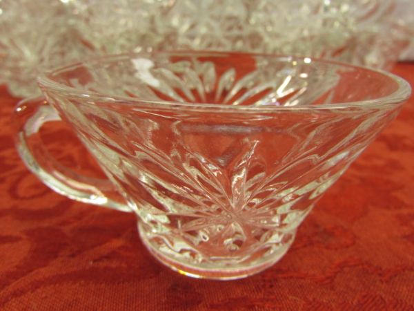 ELEGANT VIOLETTA HAND CUT CRYSTAL BOWL, PUNCH/SALAD BOWL WITH CUPS & MORE