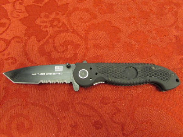 CRKT FOLDING TANTO KNIFE WITH 4 POSITION CLIP - NICE!