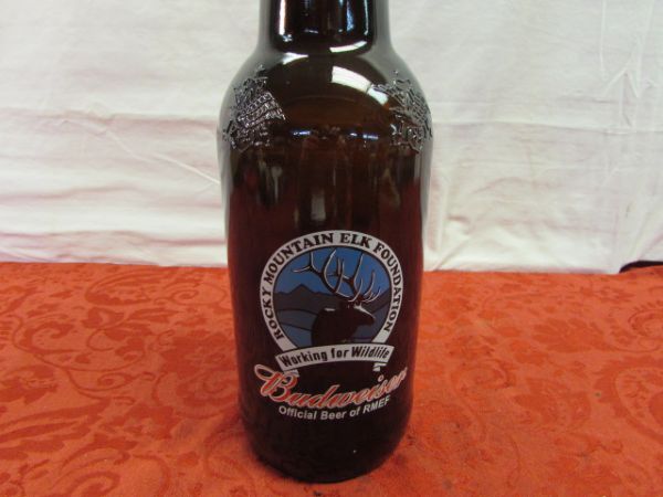 GIANT ROCKY MOUNTAIN ELK FOUNDATION BUDWEISER BOTTLE