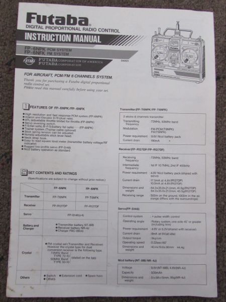 TWO FUTABA RADIO CONTROLS & ADAPTERS FOR RC PLANES 