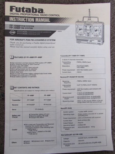 TWO FUTABA RADIO CONTROLS & ADAPTERS FOR RC PLANES 