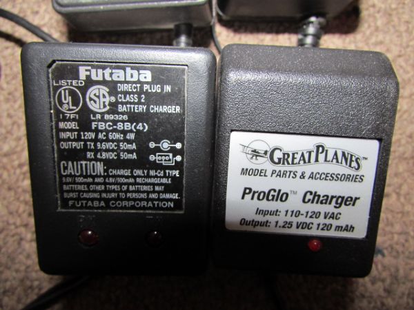 TWO FUTABA RADIO CONTROLS & ADAPTERS FOR RC PLANES 