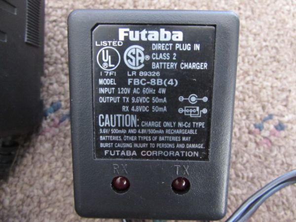 TWO FUTABA RADIO CONTROLS & ADAPTERS FOR RC PLANES 