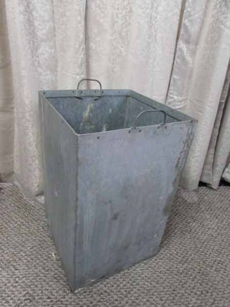 GALVANIZED METAL STORAGE BIN  - SHOP BIN OR PLANTER?