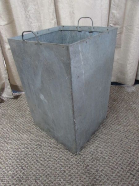 GALVANIZED METAL STORAGE BIN  - SHOP BIN OR PLANTER?