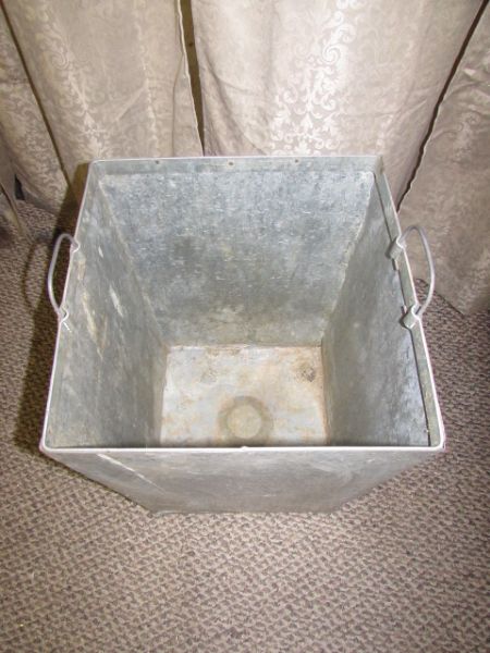 GALVANIZED METAL STORAGE BIN  - SHOP BIN OR PLANTER?