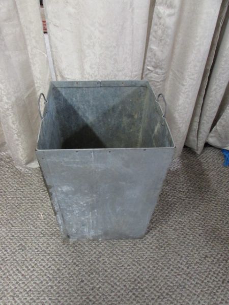 GALVANIZED METAL STORAGE BIN  - SHOP BIN OR PLANTER?