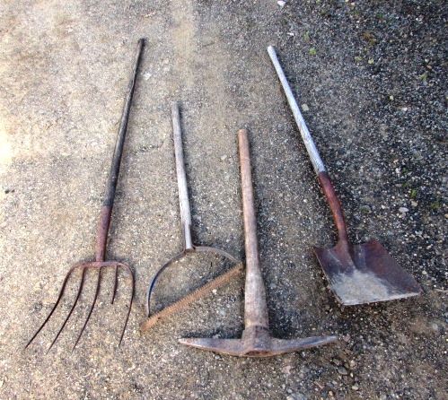 VINTAGE HAY FORK, NICE PICK & WEED WACKER