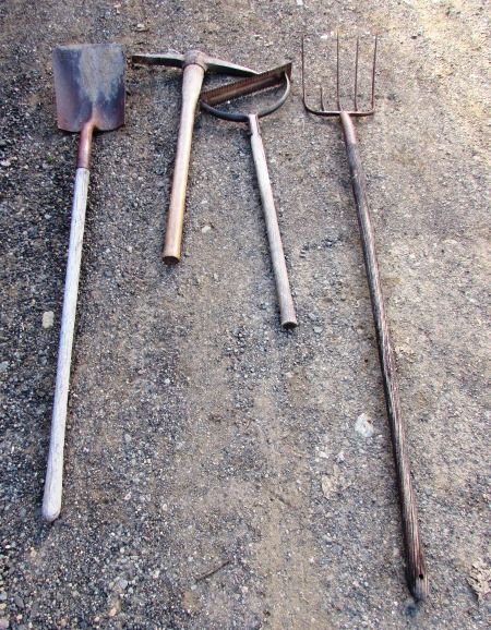 VINTAGE HAY FORK, NICE PICK & WEED WACKER