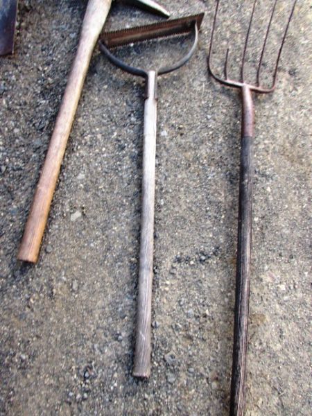 VINTAGE HAY FORK, NICE PICK & WEED WACKER