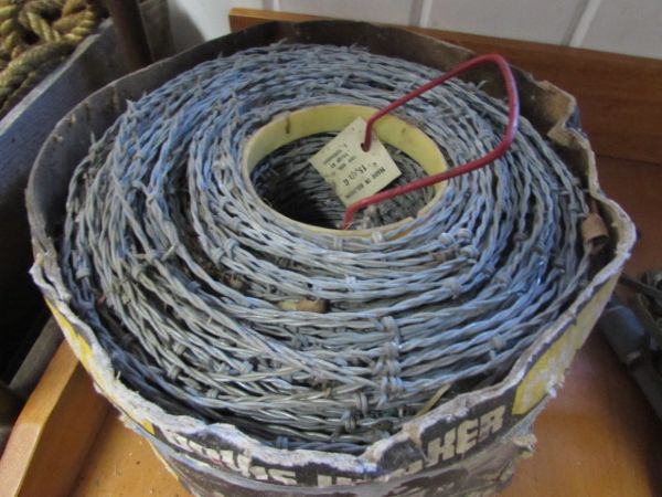 FULL SPOOL OF DAVIS WALKER BARBED WIRE