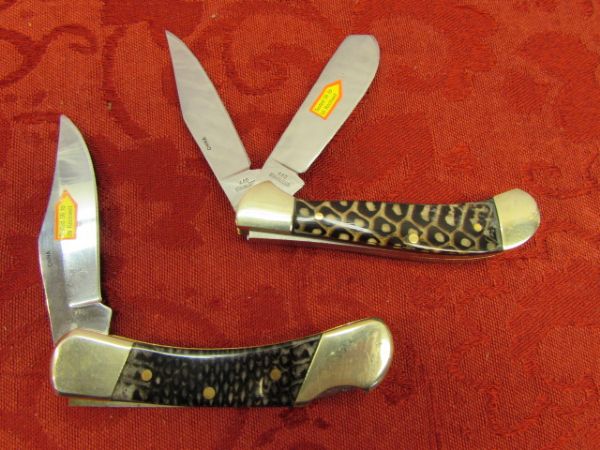 TWO STEEL WARRIOR POCKET KNIVES - COBRA SKIN &  