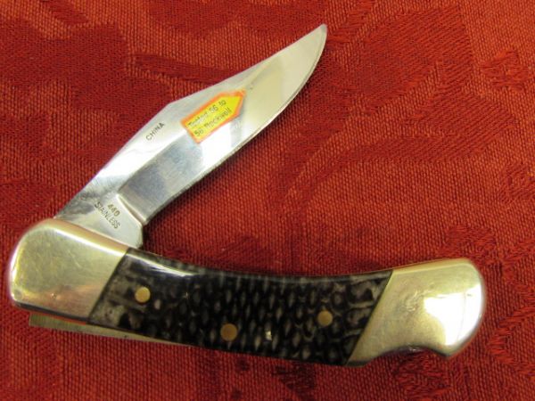 TWO STEEL WARRIOR POCKET KNIVES - COBRA SKIN &  