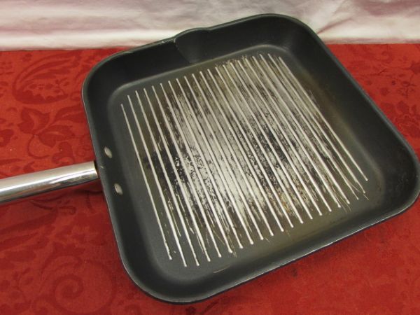 QUALITY COOKWARE WEST BEND MIRACLE MAID POTS, ENAMELWARE STOCK POT, SQUARE GRILL & MORE