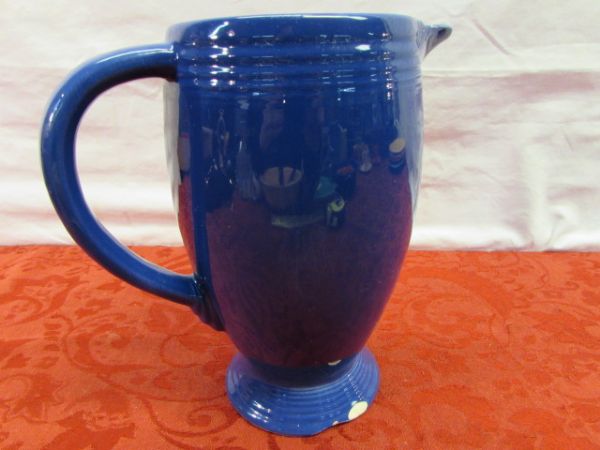 VIBRANT COBALT BLUE FIESTA WARE COFFEE CARAFE