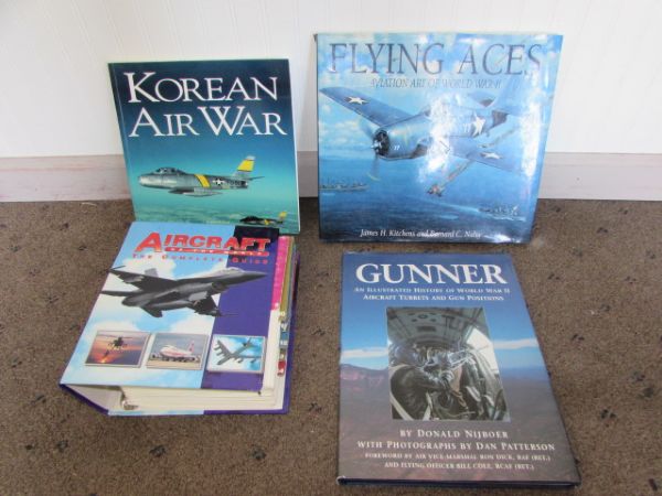 FOUR ILLUSTRATED BOOKS ON AVIATION & WAR PLANES