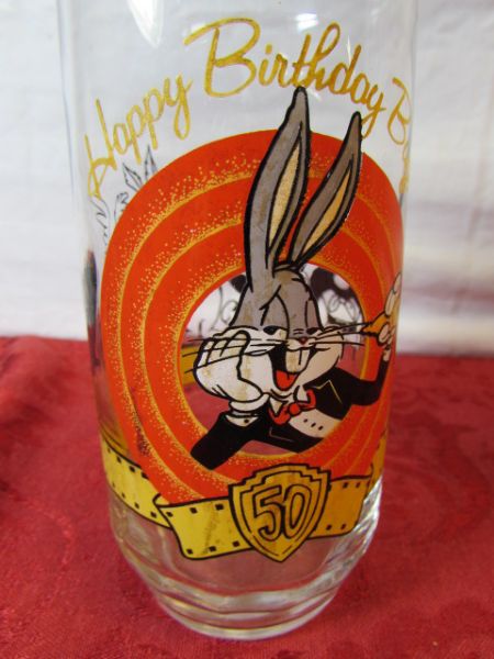 VERY COLLECTIBLE BUGS BUNNY 50TH BIRTHDAY GLASSES 