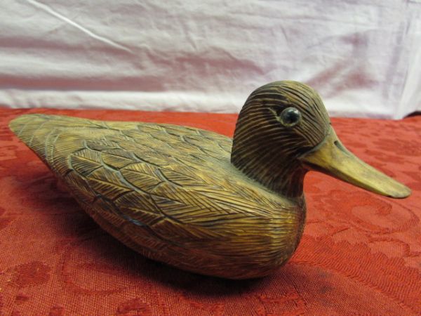 TWO WONDERFUL HAND CARVED WOOD DECOYS