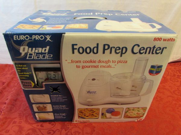 NEW!  EURO-PRO QUAD BLADE FOOD PREP CENTER FOOD PROCESSOR