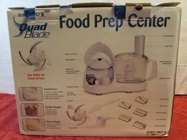 NEW!  EURO-PRO QUAD BLADE FOOD PREP CENTER FOOD PROCESSOR