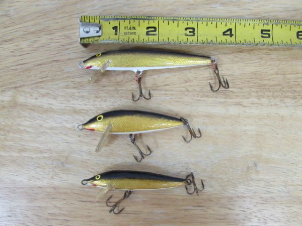 3 & 3.5 RAPALA FLOATING LURES SOME VINTAGE