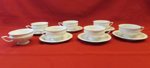 ROSENTHAL MARIA TEA CUPS & SAUCERS - 6 PAIR PLUS AN EXTRA CUP