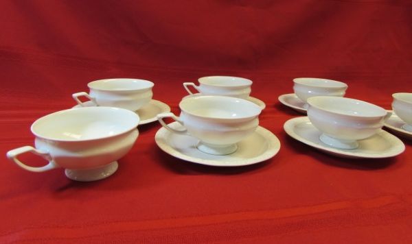 ROSENTHAL MARIA TEA CUPS & SAUCERS - 6 PAIR PLUS AN EXTRA CUP