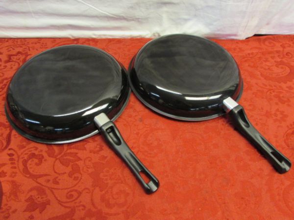 POTS 'N PANS - 18/10 STAINLESS STEEL, CUISINART, WEAR EVER FRY PANS & MORE