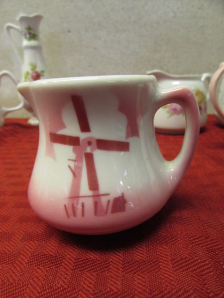 PRETTY IN PINK & PEACH VINTAGE/ANTIQUE PORCELAIN & CARNIVAL GLASS