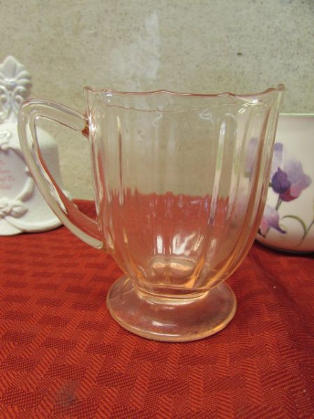 PRETTY IN PINK & PEACH VINTAGE/ANTIQUE PORCELAIN & CARNIVAL GLASS