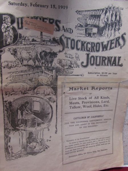 VINTAGE EPHERMA - 1919 STOCK GROWERS JOURNAL & SISKIYOU ROAD ATLAS