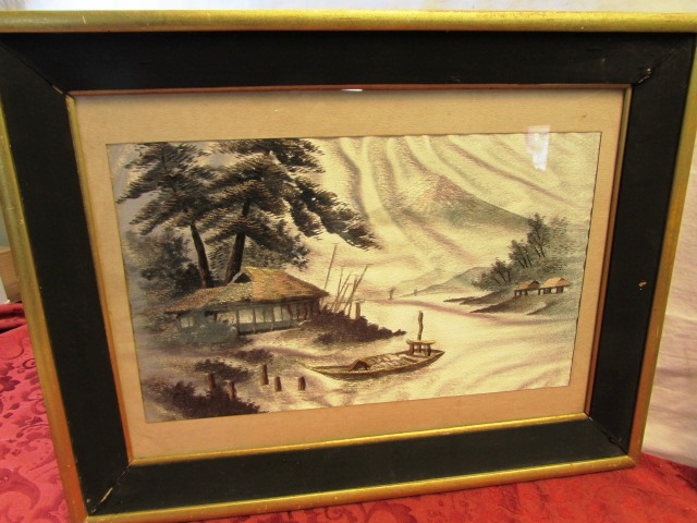 Lot Detail - AMAZING PAIR OF FRAMED JAPANESE SILK EMBROIDERED WALL ART