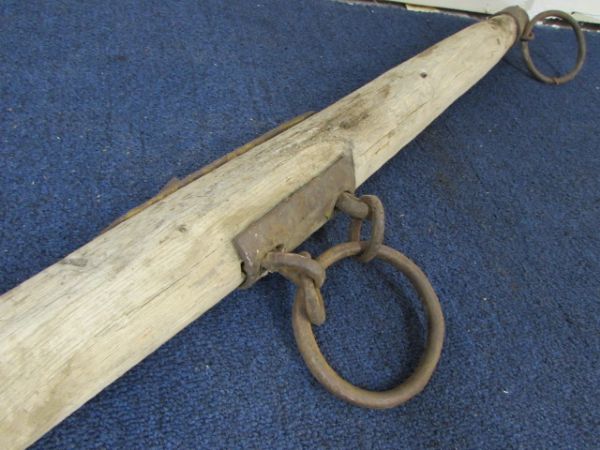 GREAT WESTERN DÉCOR - ANTIQUE WOOD & FORGED IRON YOKE 