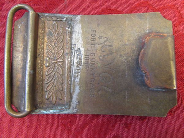 VINTAGE BRASS TIFFANY BELT BUCKLE - COMMITTEE OF VIGILANCE SAN FRANCISCO