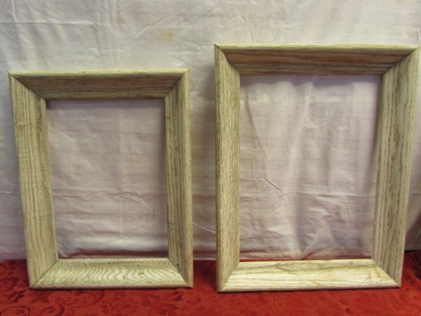 FRAME YOUR PHOTOS OR ART - NINE WOOD FRAMES, LARGE & SMALL - NICE!