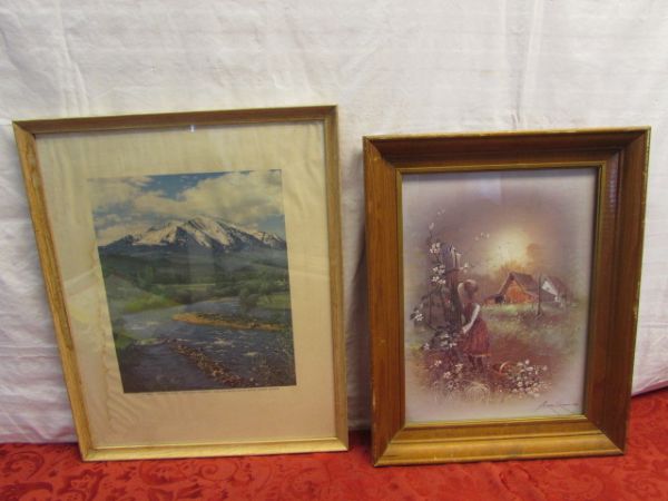 FRAME YOUR PHOTOS OR ART - NINE WOOD FRAMES, LARGE & SMALL - NICE!