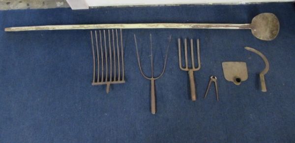 RUSTIC FARM TOOLS - FORK HEADS & MORE