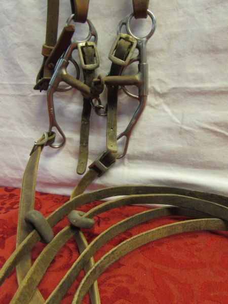 LEATHER SNAFFLE BRIDLE & REINS