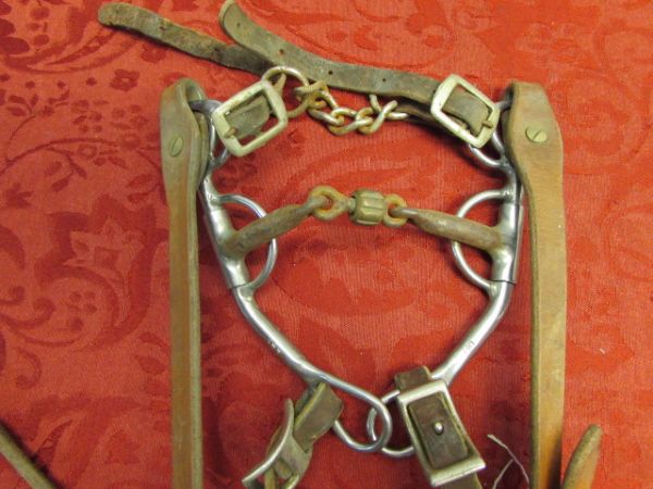 LEATHER SNAFFLE BRIDLE & REINS