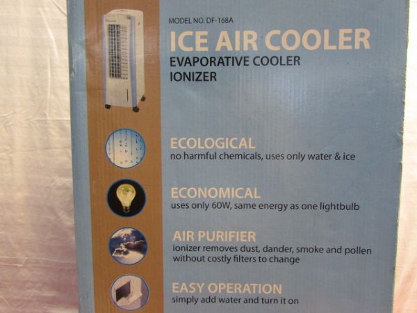 KEEP YOUR COOL THIS SUMMER - NEW IN BOX ENERGY EFFICIENT FLOATER ICE AIR COOLER, LOTS OF GREAT FEATURES! 