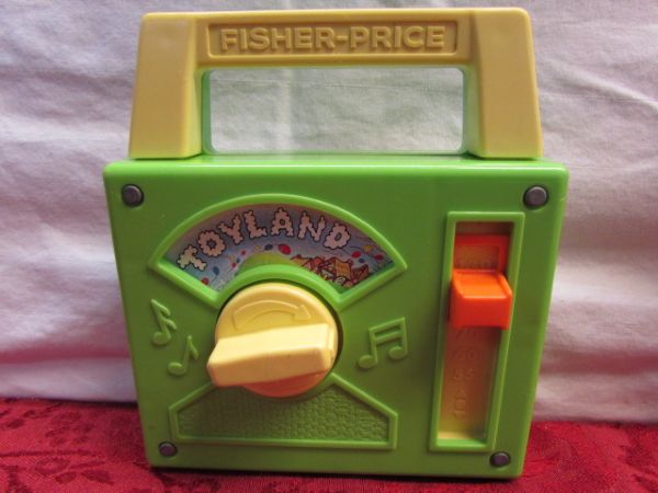 VINTAGE & NEWER KID'S TOYS - FISHER PRICE RADIO & HAPPY HOUSE BOAT, GEOBRA CASH REGISTER, LITTLE SMART FLYER & MORE