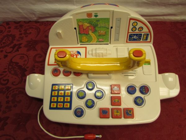 VINTAGE & NEWER KID'S TOYS - FISHER PRICE RADIO & HAPPY HOUSE BOAT, GEOBRA CASH REGISTER, LITTLE SMART FLYER & MORE