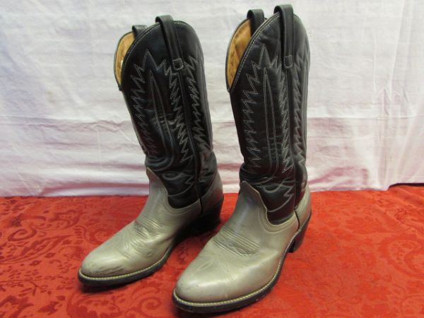 NICE VINTAGE MEN'S LEATHER MASON COWBOY BOOTS 