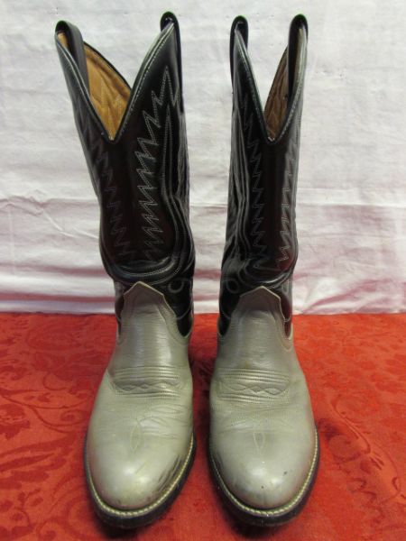 NICE VINTAGE MEN'S LEATHER MASON COWBOY BOOTS 